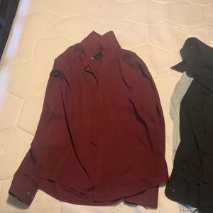 Burgundy plaid dress shirt